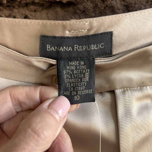 Banana Republic Vintage Metallic Gold Shiny Satin Pants Size 10 NWT - Picture 4 of 6